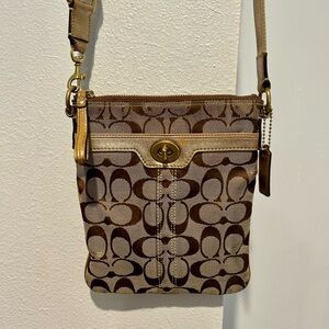 Coach Brown Patterned Crossbody Bag